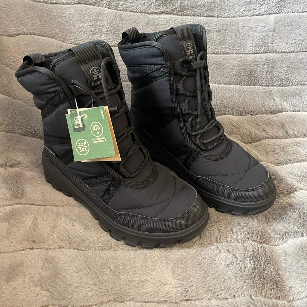 Kamik Snowden Women’s Black Lace-Up Winter Snow Boots Size 6